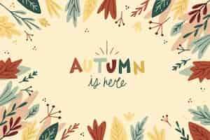 Gratis vector hand getekende herfst achtergrond