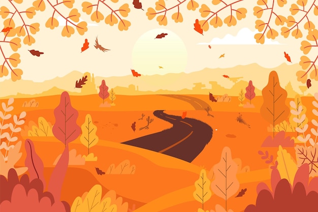 Gratis vector hand getekende herfst achtergrond