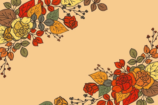 Gratis vector hand getekende herfst achtergrond