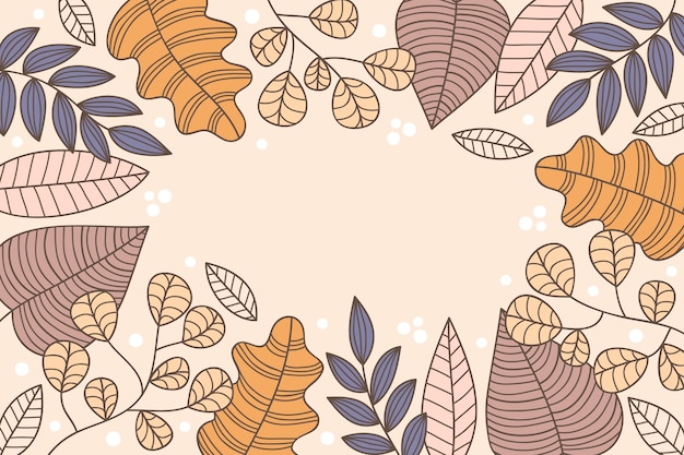 Gratis vector hand getekende herfstbladeren achtergrond