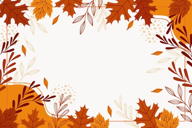 Hand getekende herfstbladeren achtergrond