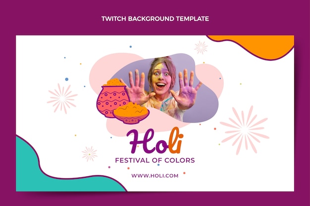 Hand getekende holi twitch achtergrond