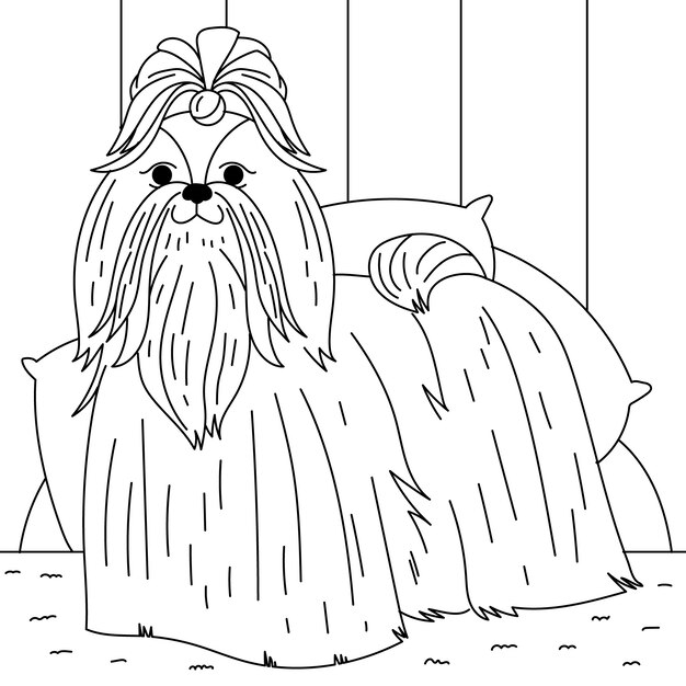 Hand getekende hond schets illustratie