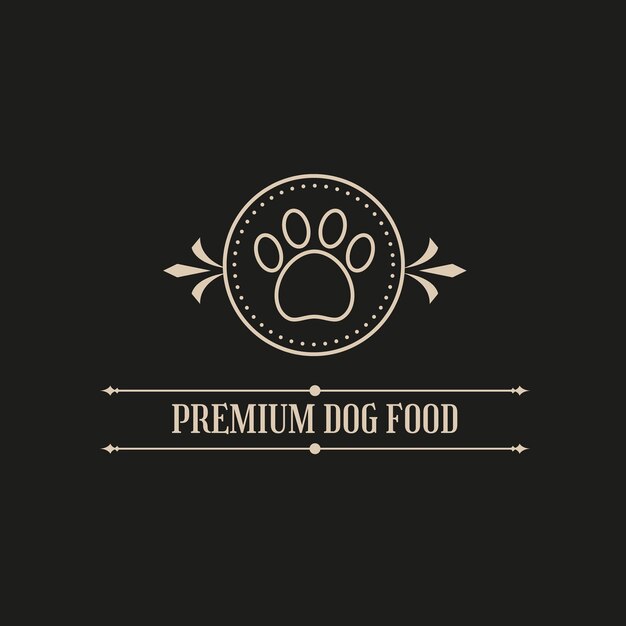 Hand getekende hondenpoot logo ontwerp