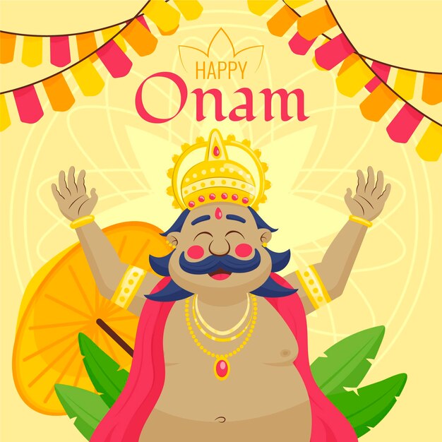 Hand getekende Indiase onam illustratie