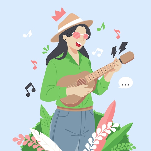 Gratis vector hand getekende indie muziek illustratie