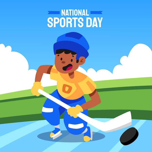 Hand getekende Indonesische nationale sportdag illustratie