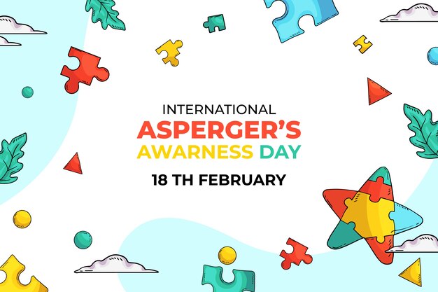 Hand getekende internationale asperger dag achtergrond