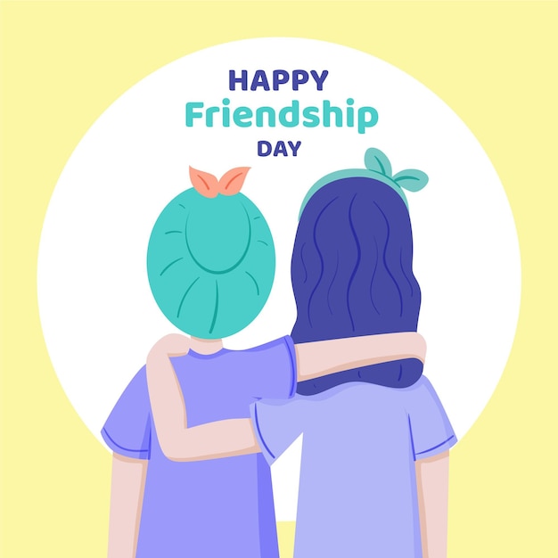 Hand getekende internationale vriendschap dag illustratie