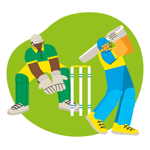 Gratis vector hand getekende ipl cricket illustratie