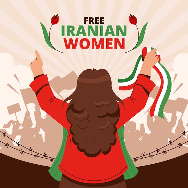 Hand getekende Iraanse vrouwen illustratie