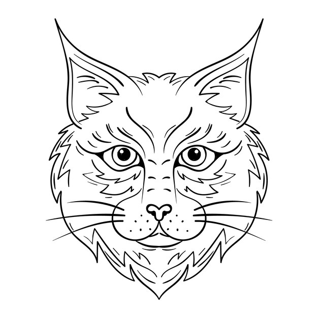 Hand getekende kat schets illustratie