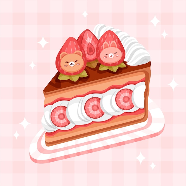 Gratis vector hand getekende kawaii eten illustratie