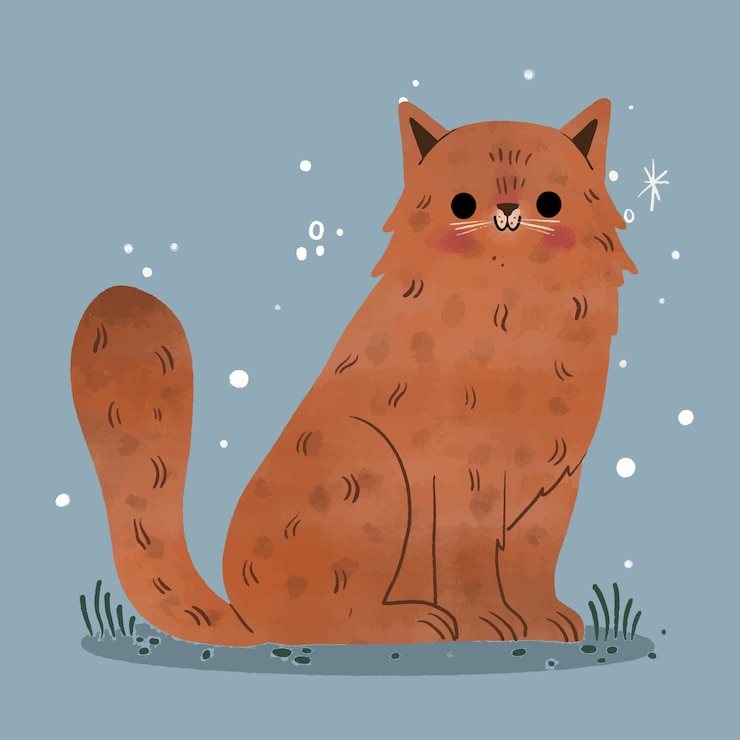 Gratis Vector hand getekende kawaii kat illustratie