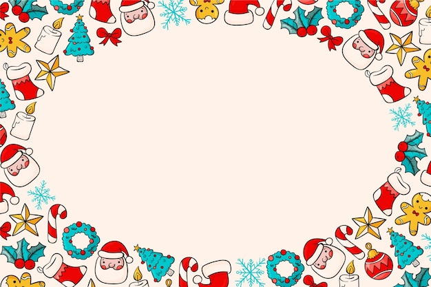 Gratis vector hand getekende kerst achtergrond