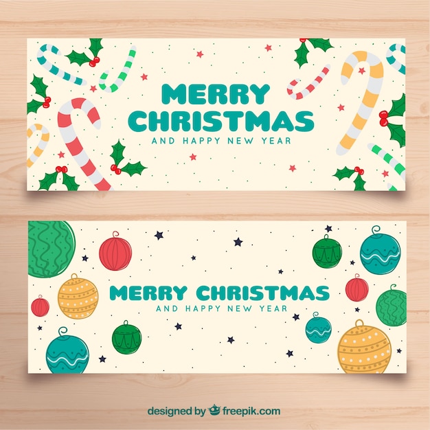 Hand getekende kerstbanners