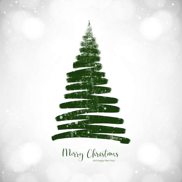 Gratis vector hand getekende kerstboom op witte achtergrond