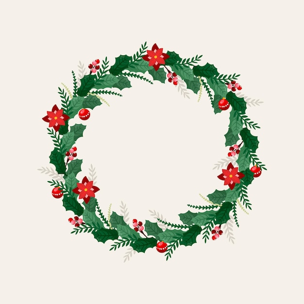 Gratis vector hand getekende kerstkrans