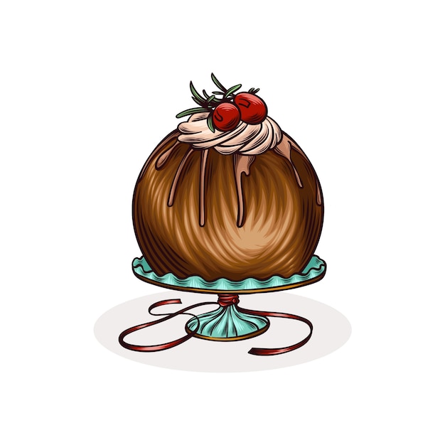 Gratis vector hand getekende kerstpudding illustratie