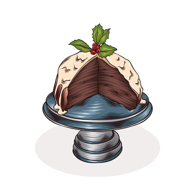 Gratis vector hand getekende kerstpudding illustratie