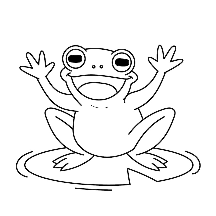 Gratis Vector hand getekende kikker schets illustratie