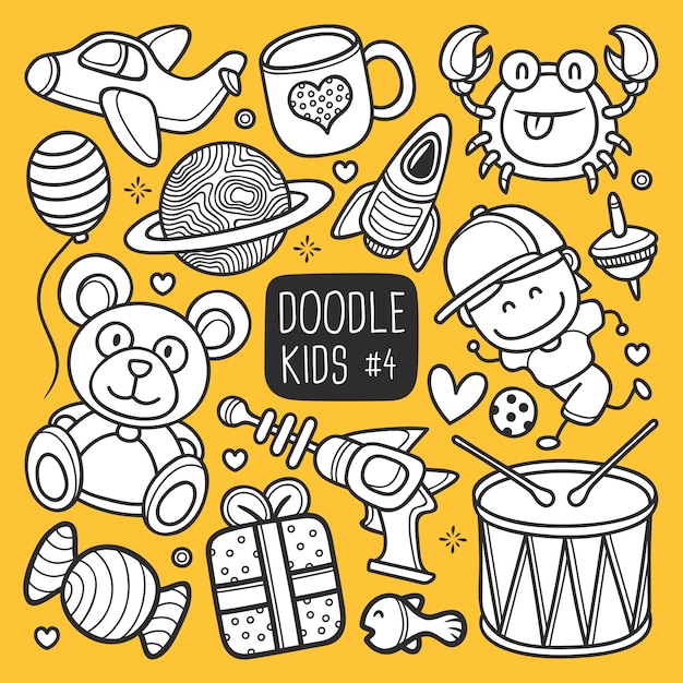 Hand getekende kinderen doodle