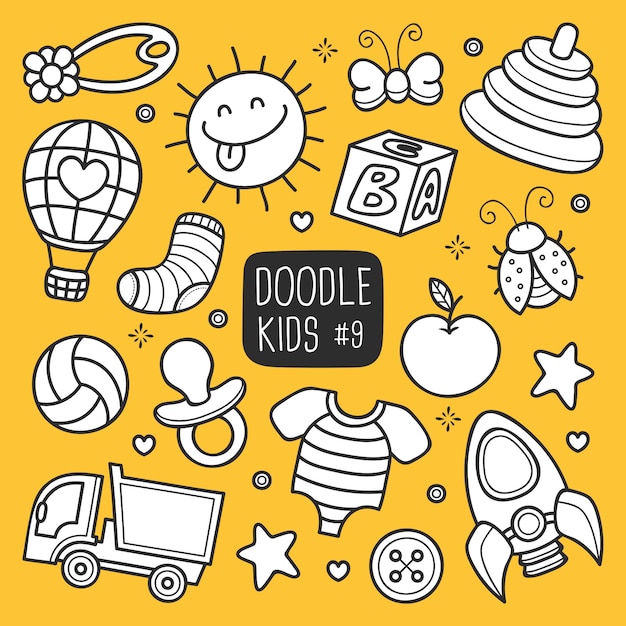 Hand getekende kinderen doodle
