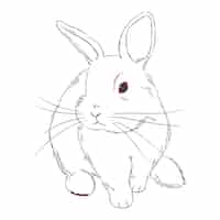 Gratis vector hand getekende konijn overzicht illustratie