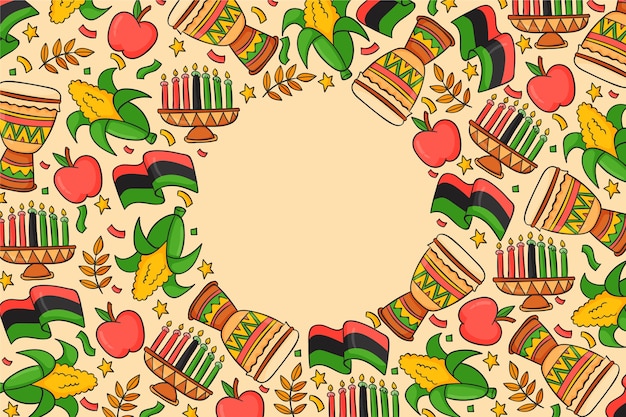 Gratis vector hand getekende kwanzaa achtergrond