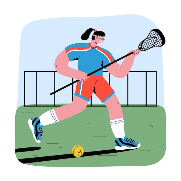 Hand getekende lacrosse illustratie