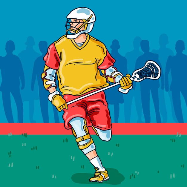 Hand getekende lacrosse illustratie