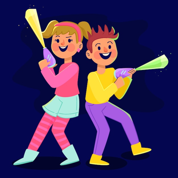 Gratis vector hand getekende laser tag illustratie