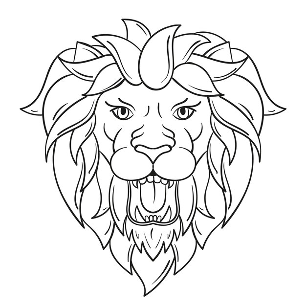 Hand getekende leeuw schets illustratie
