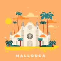 Gratis vector hand getekende mallorca spanje illustratie