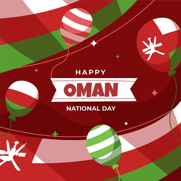 Hand getekende nationale dag van oman illustratie