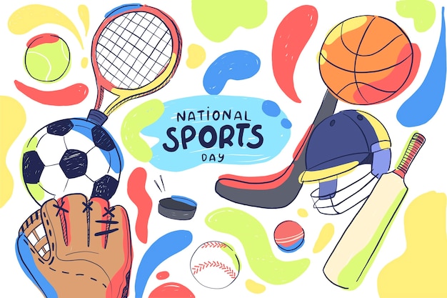 Gratis vector hand getekende nationale sportdag illustratie