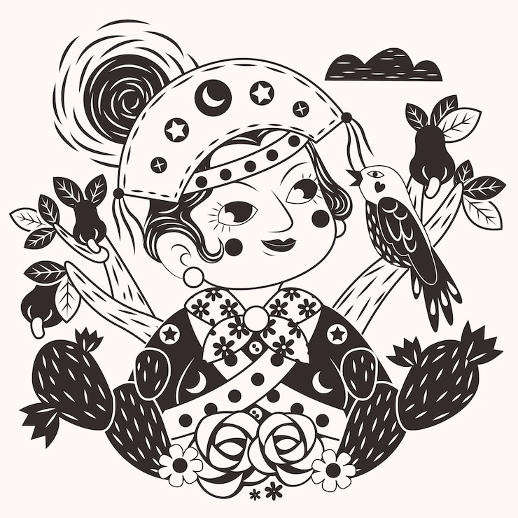 Gratis Vector hand getekende nordestino illustratie