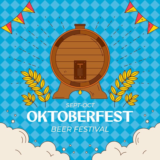 Hand getekende oktoberfest illustratie