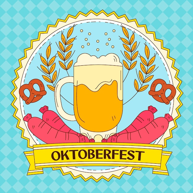 Hand getekende oktoberfest illustratie