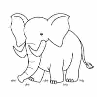 Gratis vector hand getekende olifant illustratie