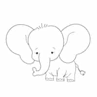 Gratis vector hand getekende olifant schets illustratie