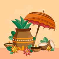 Gratis vector hand getekende onam illustratie