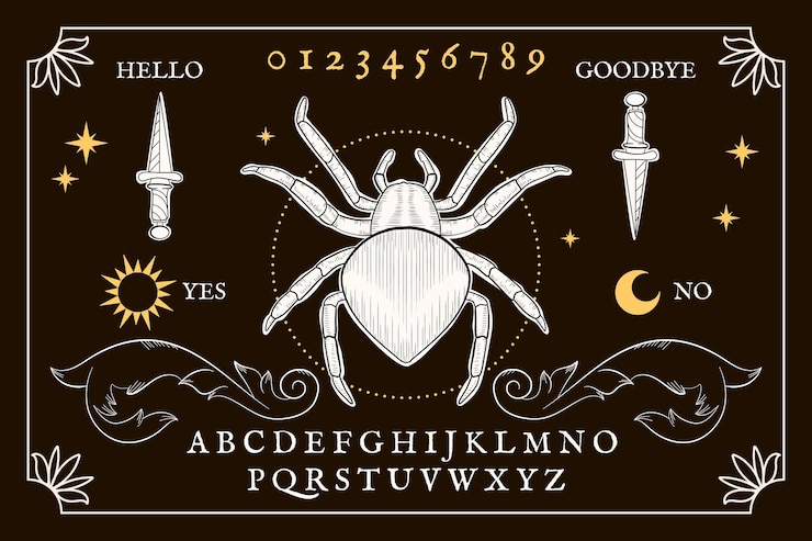 Gratis Vector hand getekende ouija bord illustratie