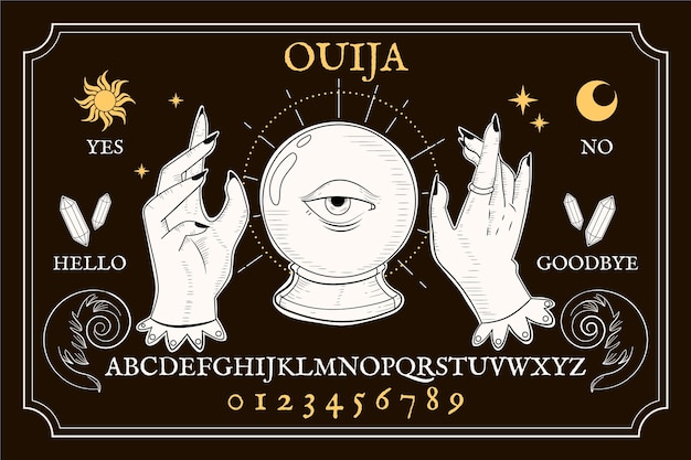 Gratis vector hand getekende ouija bord illustratie