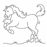 Gratis vector hand getekende paard schets illustratie