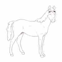 Gratis vector hand getekende paard schets illustratie