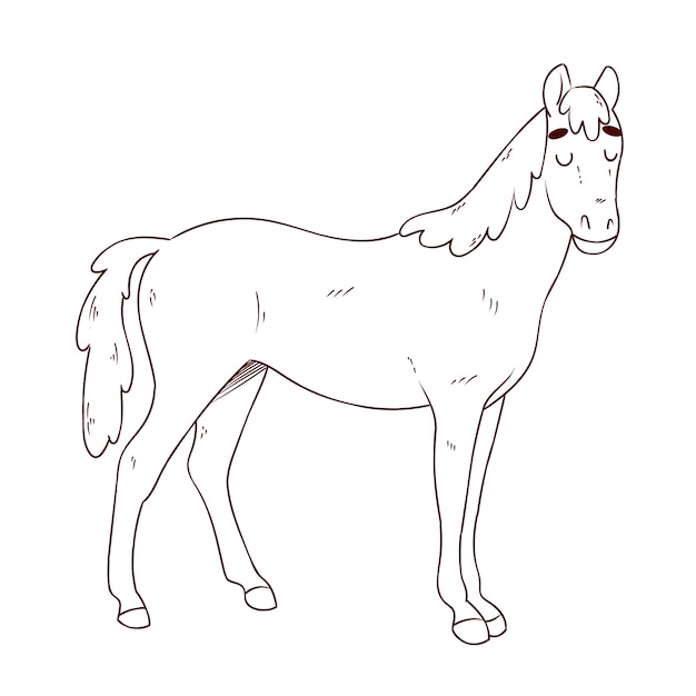 Hand getekende paard schets illustratie