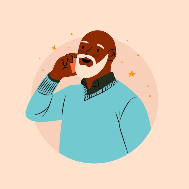 Gratis vector hand getekende persoon praten aan de telefoon illustratie