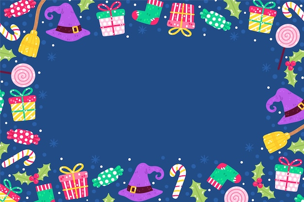 Gratis vector hand getekende platte befana achtergrond