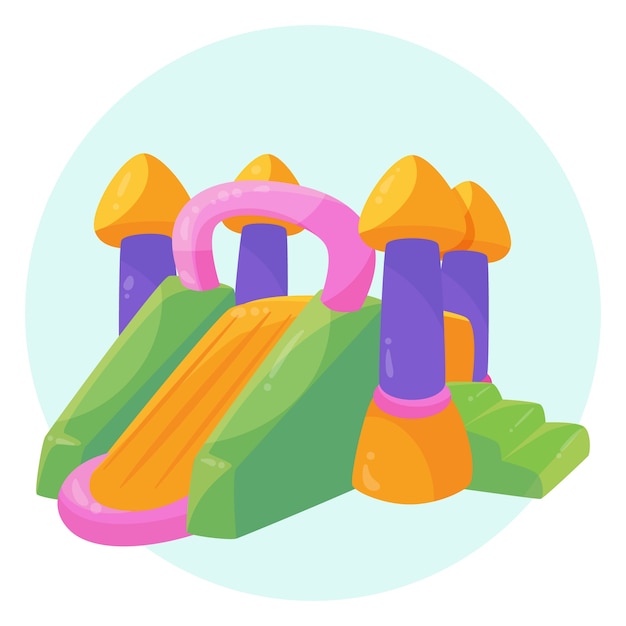 Gratis vector hand getekende platte bounce huis illustratie